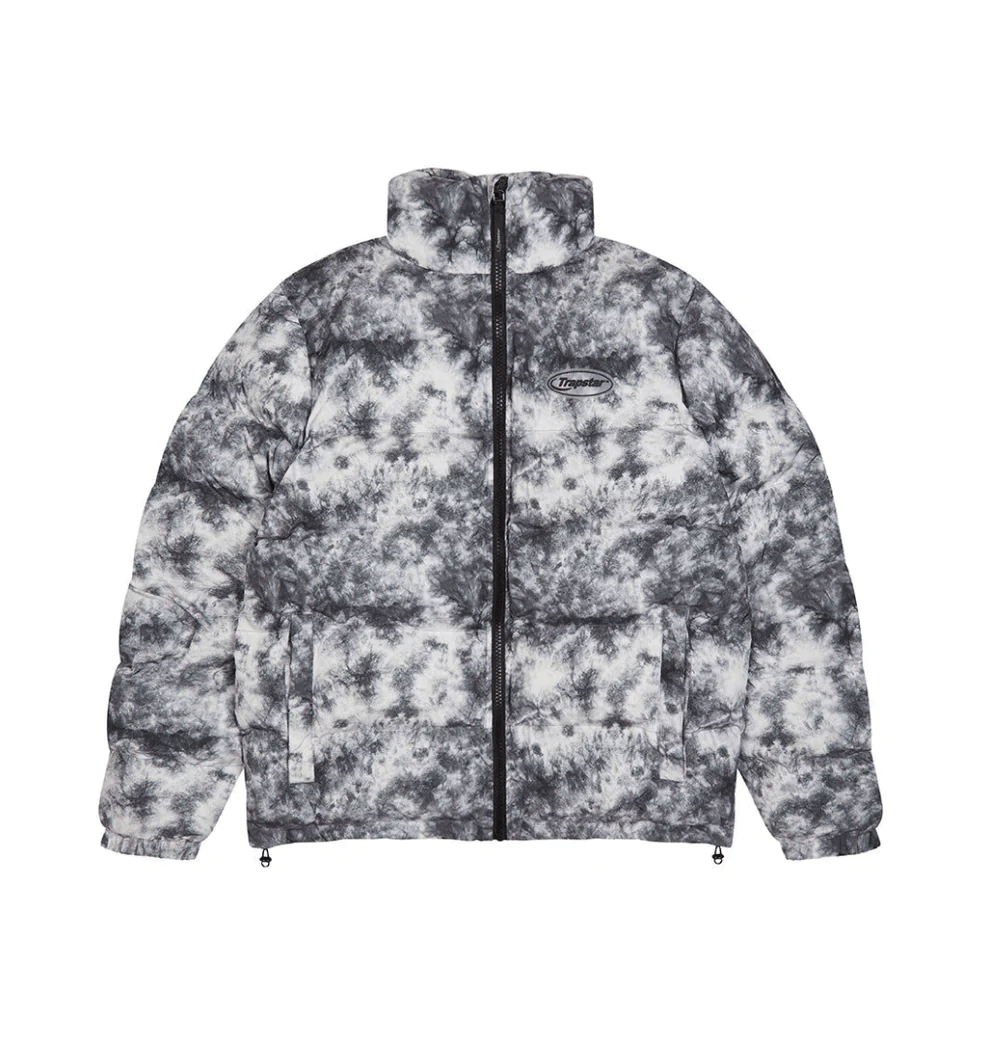 Trapstar hyperdrive puffer jacket-tie dye black x grey - Hipstersbuy