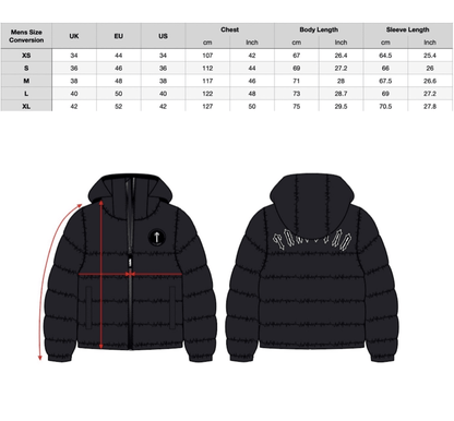 Trapstar DECODED 2022 HOODED PUFFER JACKET-BLACK GRADIENT - Hipstersbuy